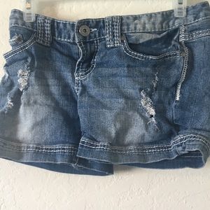Distressed Denim Shorts